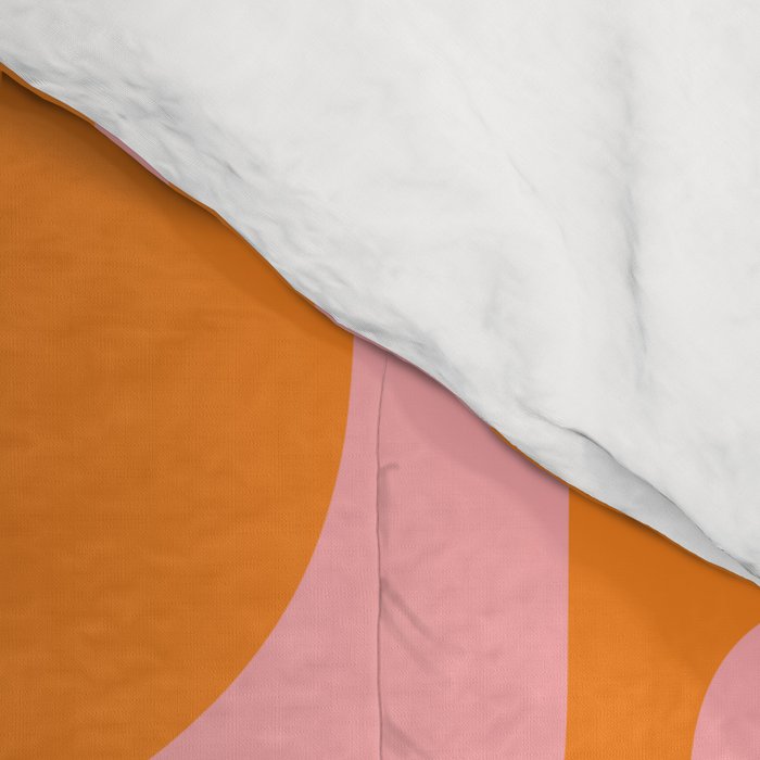 Mid Century Modern Piquet Multi Geometric Pop Pattern in Orange and Pink Comforter Gallery Image 4