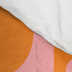 Mid Century Modern Piquet Multi Geometric Pop Pattern in Orange and Pink Comforter Gallery Image 4