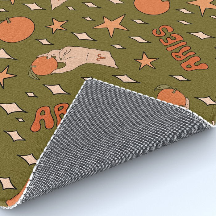 Aries Orange Print Rug Gallery Image 4