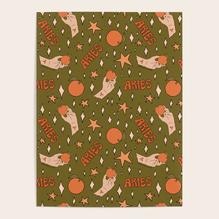 Aries Orange Print Poster Gallery Image 1