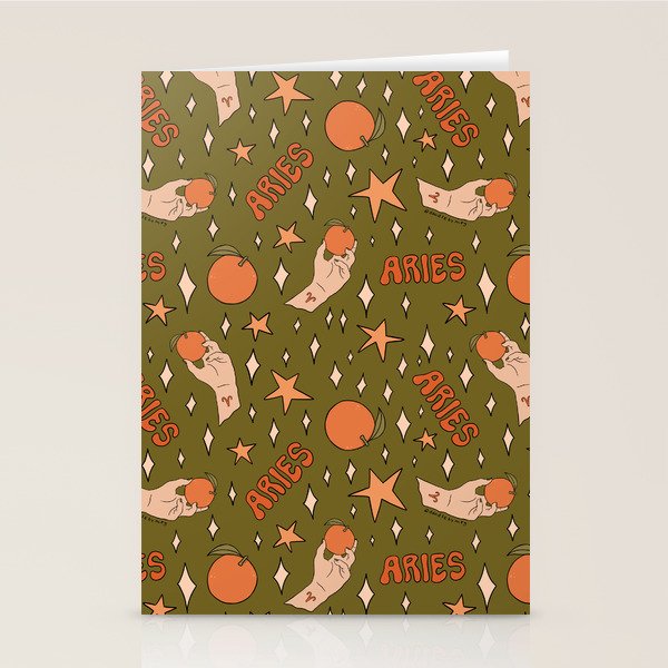 Aries Orange Print Stationery Card Gallery Image 2