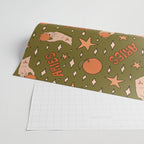 Aries Orange Print Wrapping Paper Gallery Image 2