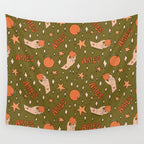 Aries Orange Print Wall Tapestry Gallery Image 4