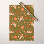 Aries Orange Print Wrapping Paper Gallery Image 1