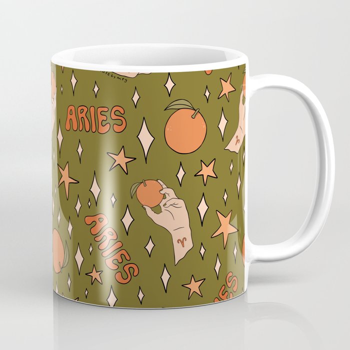 Aries Orange Print Coffee Mug Gallery Image 1