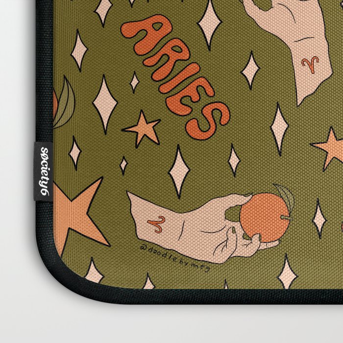Aries Orange Print Laptop Sleeve Gallery Image 3