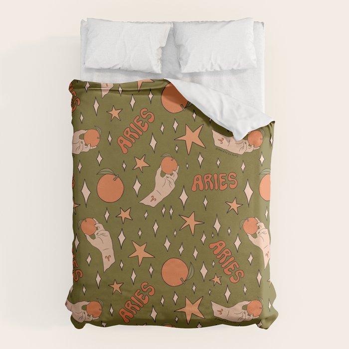 Aries Orange Print Duvet Cover Gallery Image 6