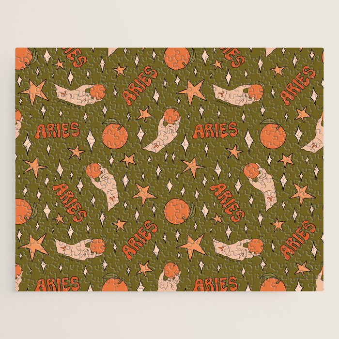 Aries Orange Print Jigsaw Puzzle Gallery Image 1
