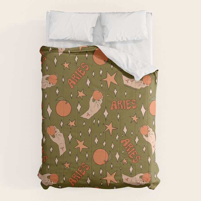 Aries Orange Print Comforter Gallery Image 6