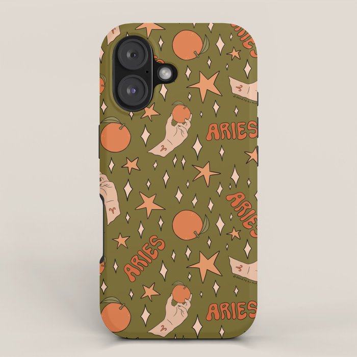 Aries Orange Print iPhone Case Gallery Image 1