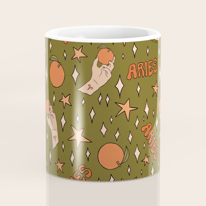Aries Orange Print Coffee Mug Gallery Image 4