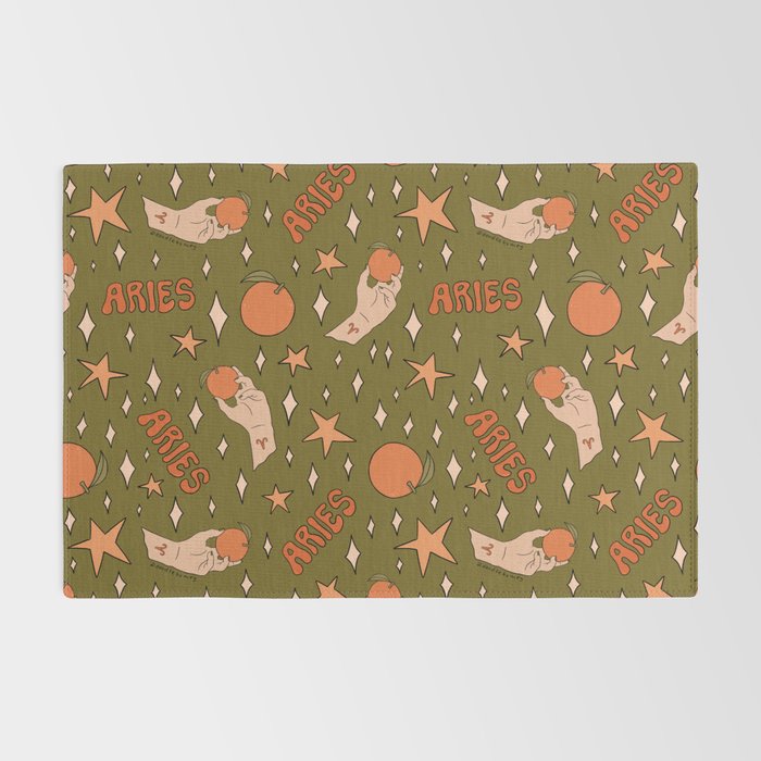 Aries Orange Print Rug Gallery Image 2