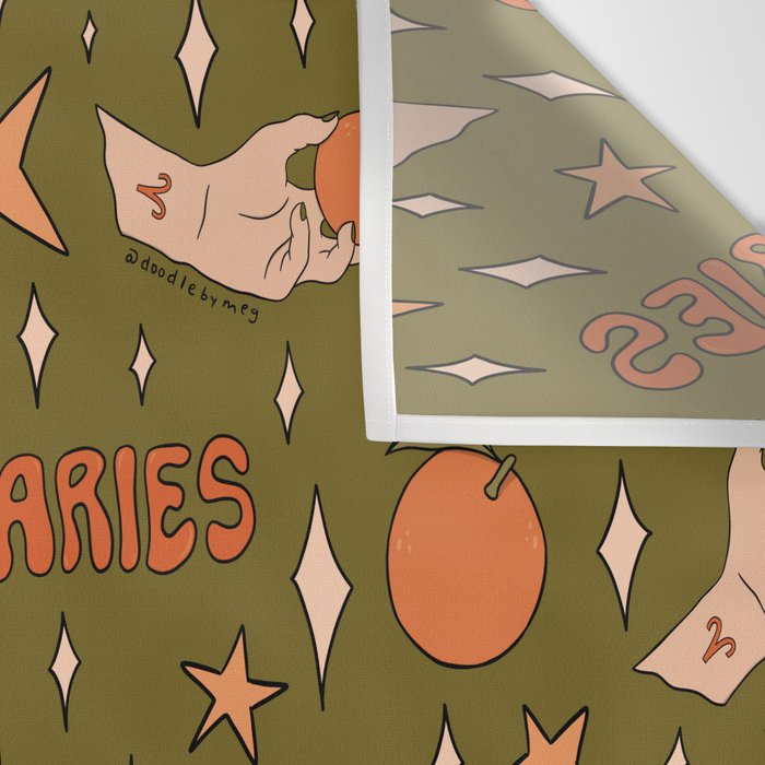 Aries Orange Print Wall Tapestry Gallery Image 3