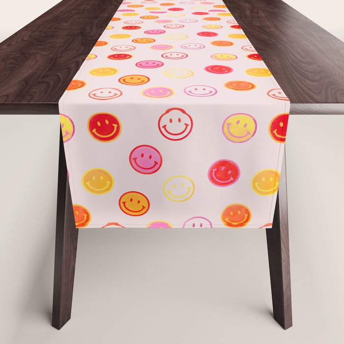 Smiling Faces Pattern Table Runner Gallery Image 1