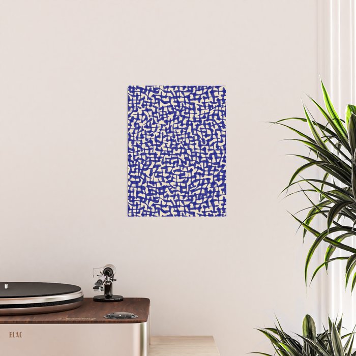 Playful strokes #4 / Blue on Beige Poster Gallery Image 2