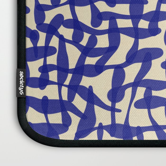 Playful strokes #4 / Blue on Beige Laptop Sleeve Gallery Image 3