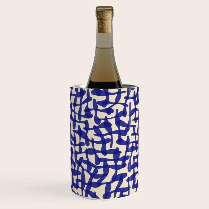 Playful strokes #4 / Blue on Beige Wine Chiller Gallery Image 2