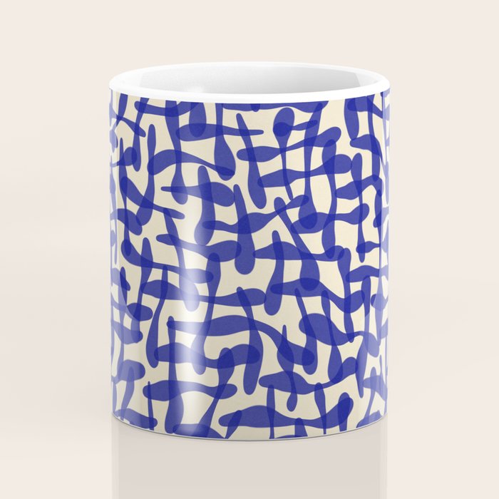 Playful strokes #4 / Blue on Beige Coffee Mug Gallery Image 4
