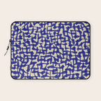 Playful strokes #4 / Blue on Beige Laptop Sleeve Gallery Image 1