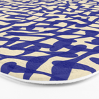 Playful strokes #4 / Blue on Beige Bath Mat Gallery Image 3