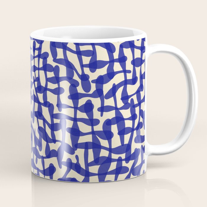 Playful strokes #4 / Blue on Beige Coffee Mug Gallery Image 1