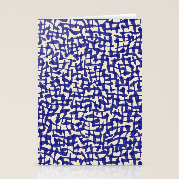Playful strokes #4 / Blue on Beige Stationery Card Gallery Image 1