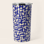 Playful strokes #4 / Blue on Beige Travel Mug Gallery Image 1