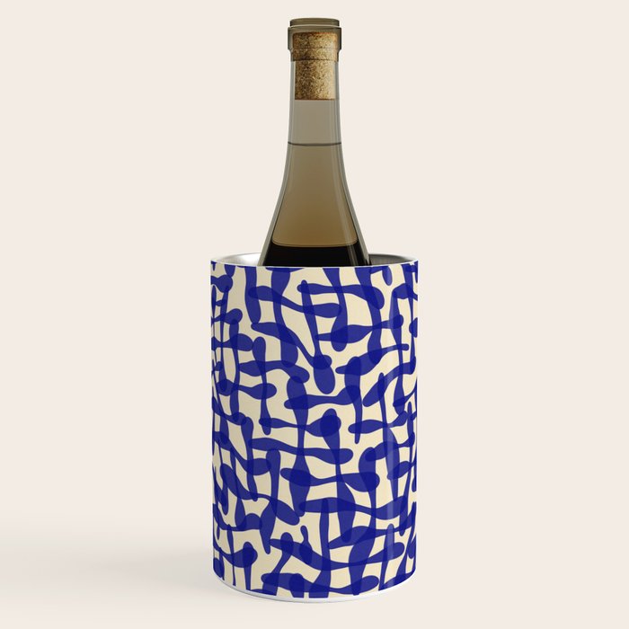 Playful strokes #4 / Blue on Beige Wine Chiller Gallery Image 3