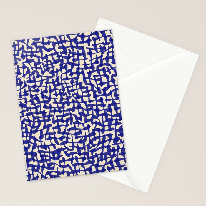 Playful strokes #4 / Blue on Beige Stationery Card Gallery Image 2