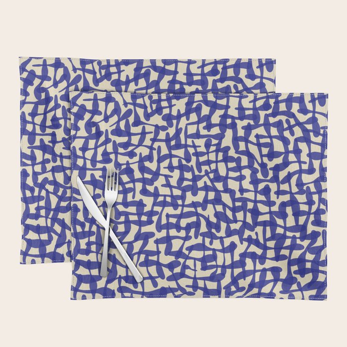 Playful strokes #4 / Blue on Beige Placemat Gallery Image 1