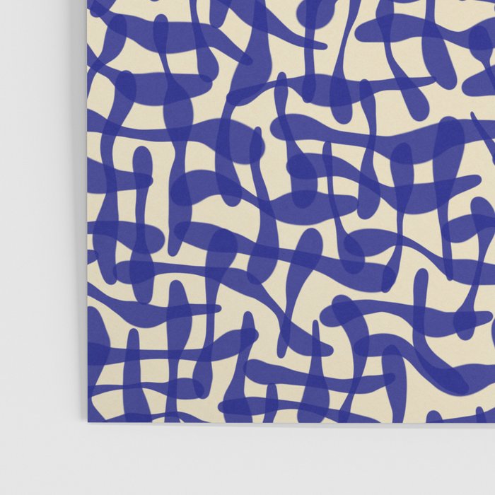 Playful strokes #4 / Blue on Beige Poster Gallery Image 3