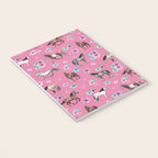 Pink Horse Print, Hand Drawn, Horses and Flowers, Girls Room, Notebook Gallery Image 3