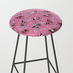 Pink Horse Print, Hand Drawn, Horses and Flowers, Girls Room, Stool Gallery Image 2