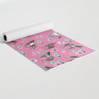 Pink Horse Print, Hand Drawn, Horses and Flowers, Girls Room, Yoga Mat Gallery Image 2