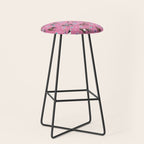 Pink Horse Print, Hand Drawn, Horses and Flowers, Girls Room, Stool Gallery Image 1