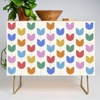 Spring Tulips IX Bright Rainbow Mid Century Flowers Credenza Gallery Image 1