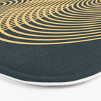 Geometric Lines Rainbows 19 in Slate Blue Gold Bath Mat Gallery Image 3