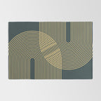 Geometric Lines Rainbows 19 in Slate Blue Gold Rug Gallery Image 2