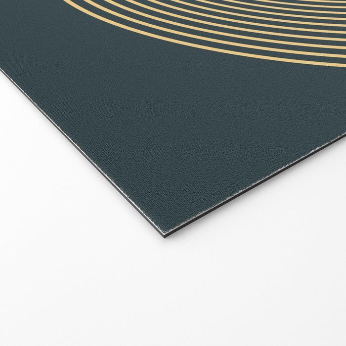 Geometric Lines Rainbows 19 in Slate Blue Gold Welcome Mat Gallery Image 2