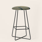 Geometric Lines Rainbows 19 in Slate Blue Gold Stool Gallery Image 1