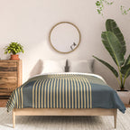 Geometric Lines Rainbows 19 in Slate Blue Gold Comforter Gallery Image 3