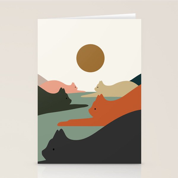 Cat Landscape 93 Stationery Card Gallery Image 1
