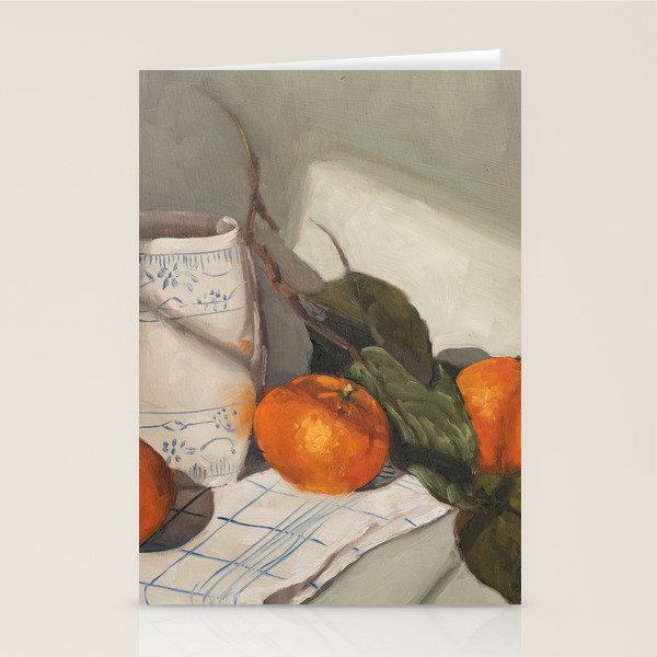 Clementines & a Blue Onion Crock Stationery Card