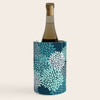 Modern Flowers Print, Teal and White Wine Chiller Gallery Image 2