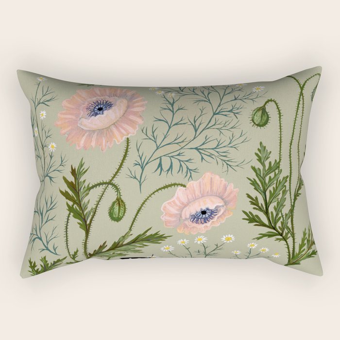 Poppies and Chamomile Rectangular Pillow Gallery Image 2