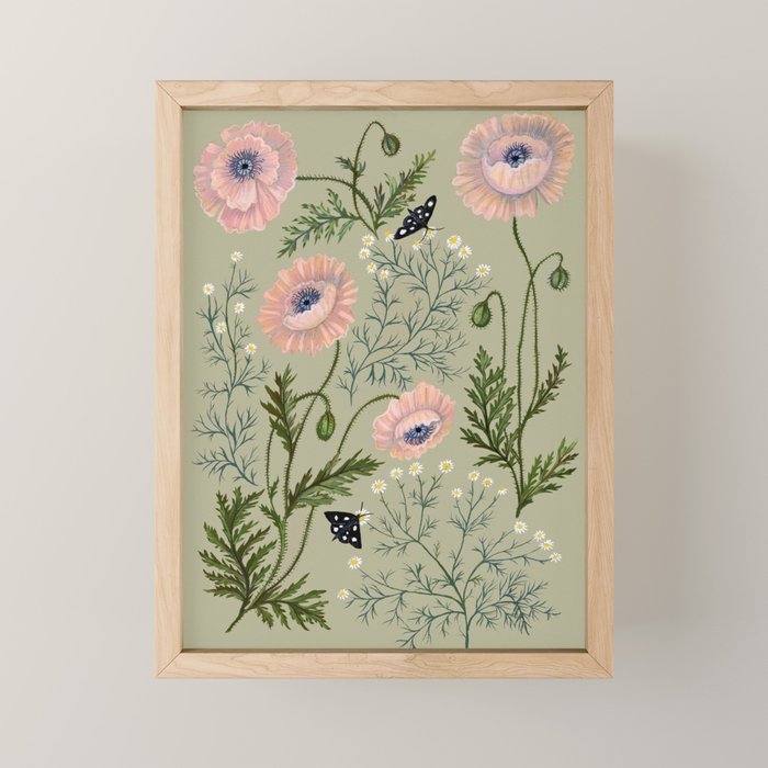 Poppies and Chamomile Mini Art Print Gallery Image 1