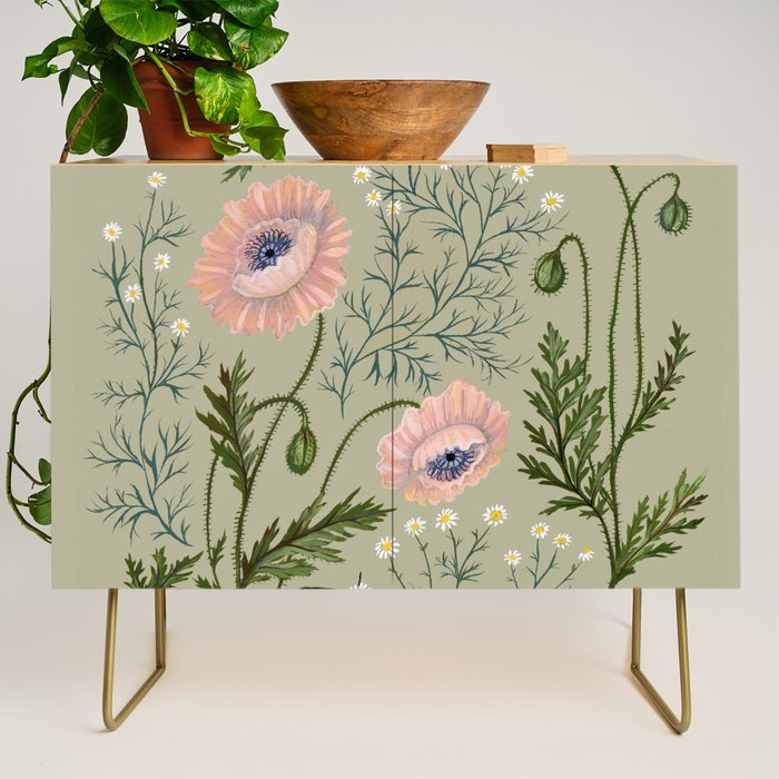Poppies and Chamomile Credenza Gallery Image 1