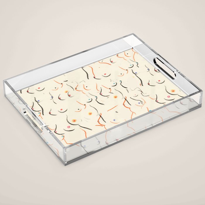 Breasts in Cream Acrylic Tray Gallery Image 1