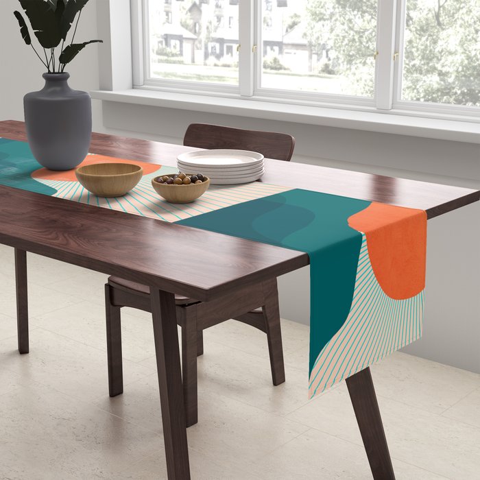 Abstraction_NEW_SUNLIGHT_MOUNTAINS_SHINE_POP_ART_M1209A Table Runner Gallery Image 2