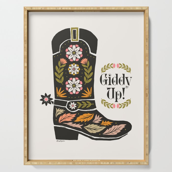 Giddy Up - Cowgirl Boot Serving Tray Gallery Image 1